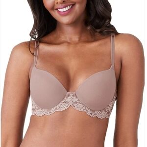 WACOAL 32DD Mocha Molded Bra Instant Icon Contoured Nude Underwire Lace